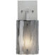 Textured Glass 1 Light 5.8 inch Beige Silver Indoor Sconce Wall Light in Metallic Beige Silver, Smoke Granite